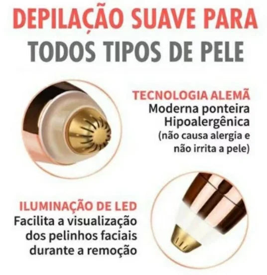 Caneta Depiladora Elétrica para Sobrancelhas Recarregável