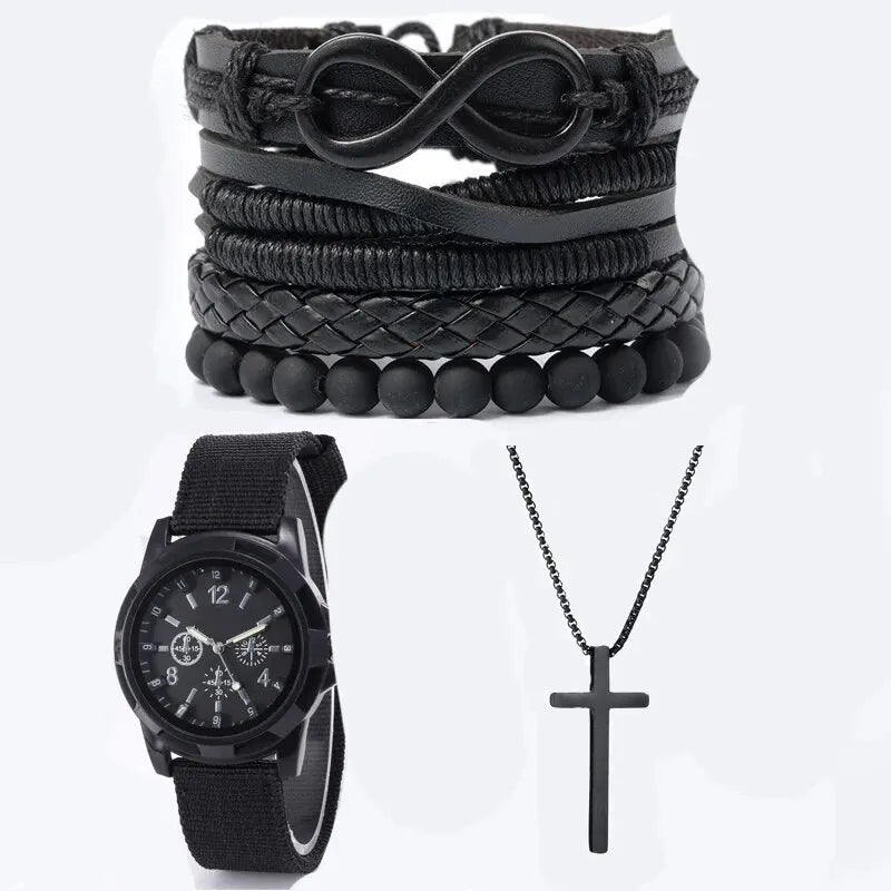 6 Peças-Conjunto de Pulseiras + Relógio + Colar