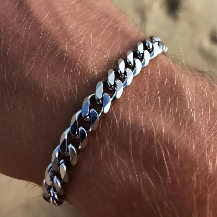 Pulseira de Aço Inoxidável Masculina