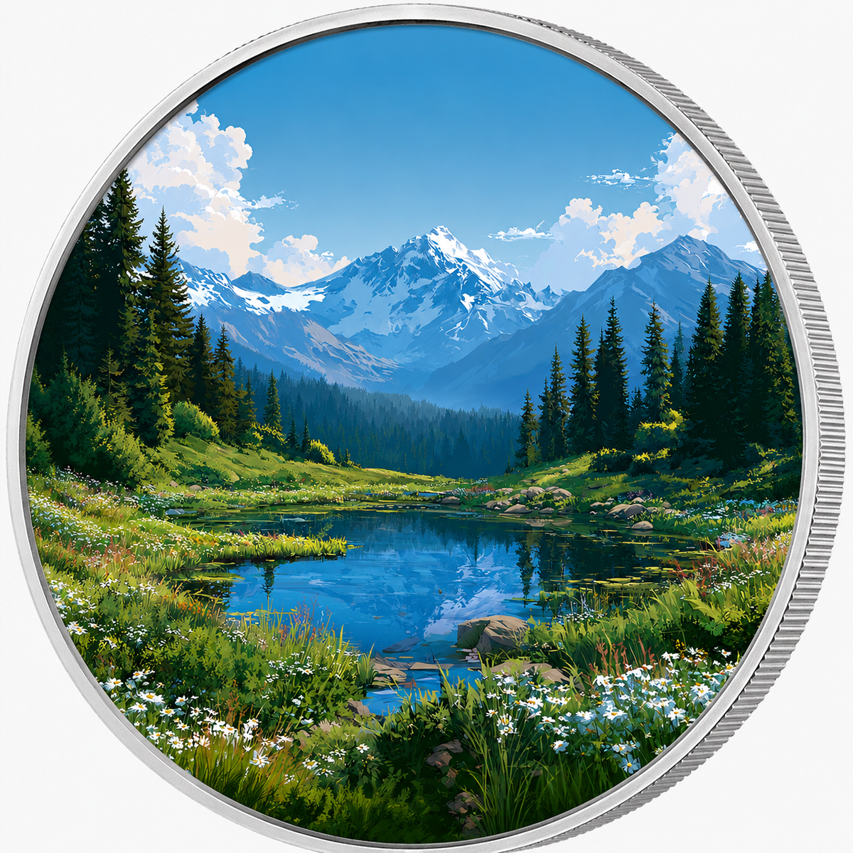 Alpine Serenity, Ag 999 — srebrny rant monety