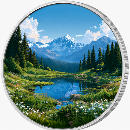 Alpine Serenity, Ag 999 — srebrny rant monety