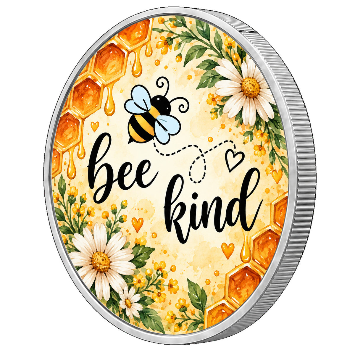 Bee Kind, Ag 999 — srebrny rant monety