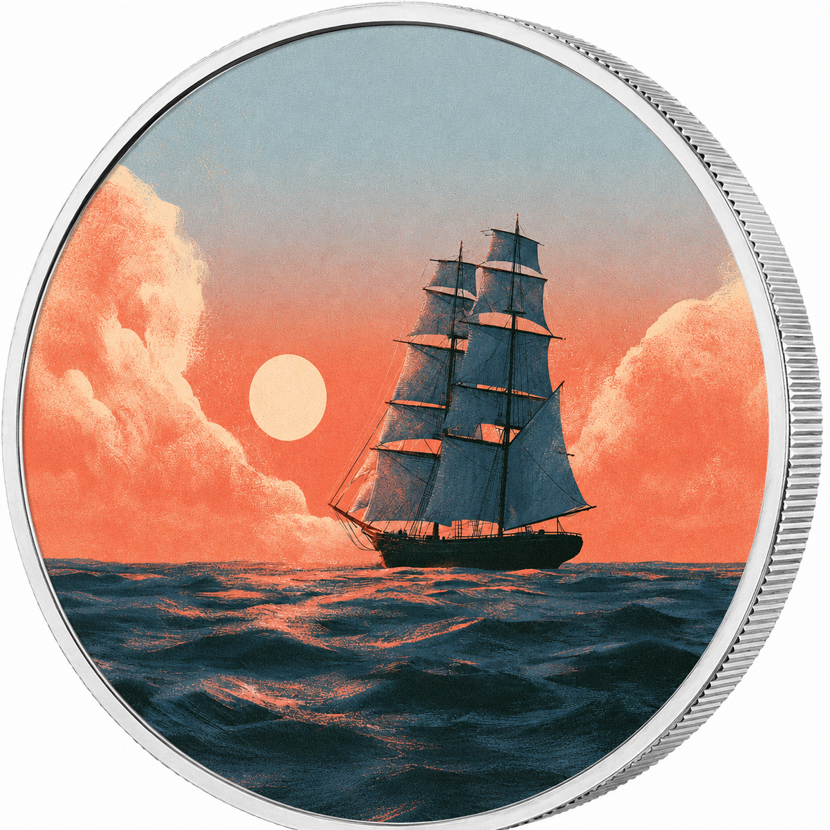 Sailing Beyond the Horizon, Ag 999 — srebrny rant monety