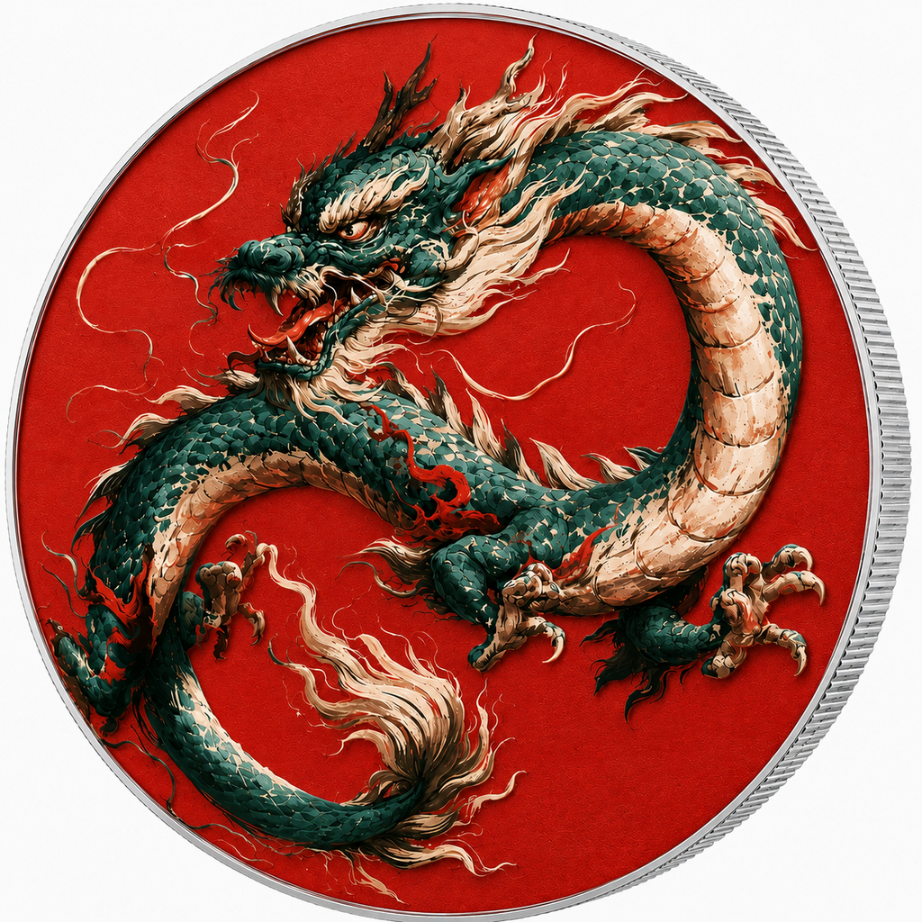 Chinese Dragon, Ag 999 — srebrny rant monety