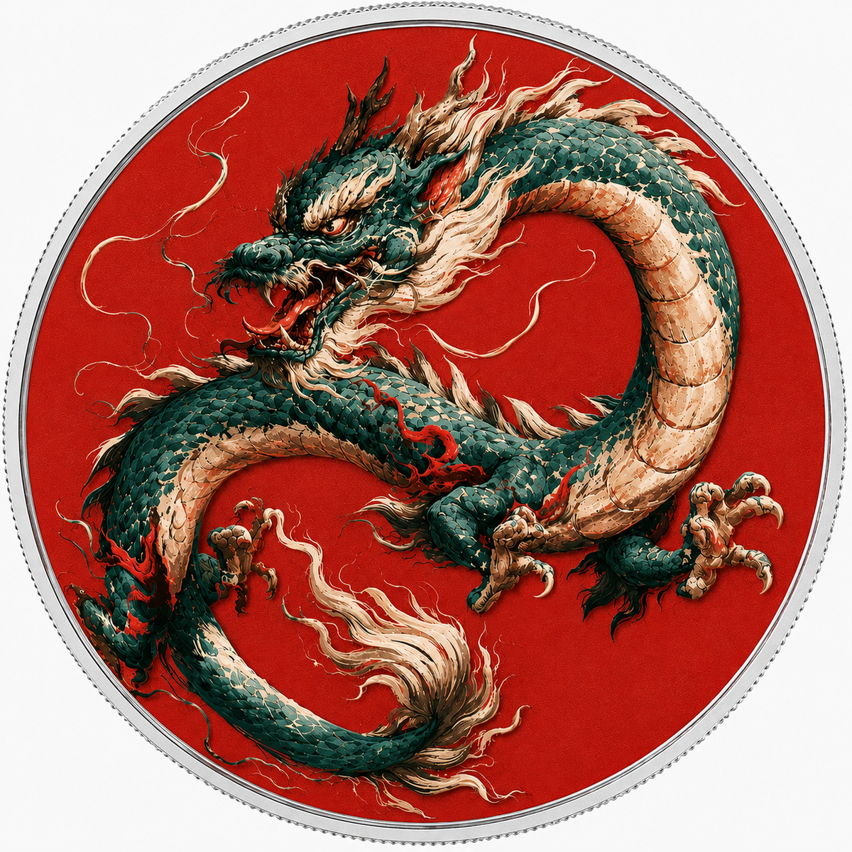 Chinese Dragon, Ag 999 — widok z przodu