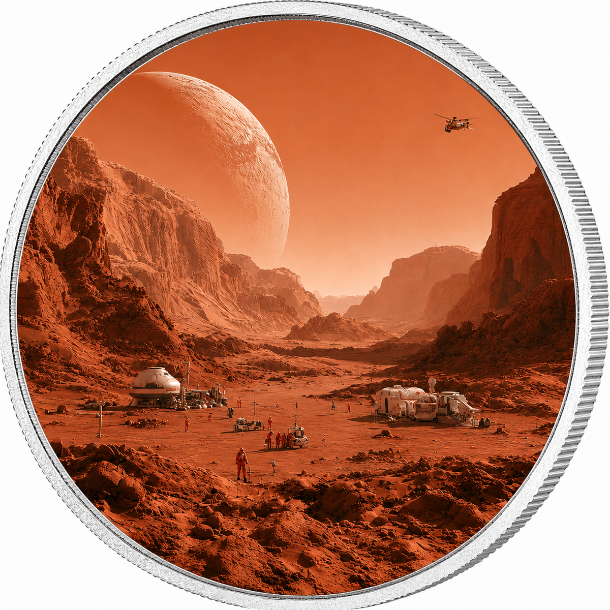 Colonization of Mars, Ag 999 — srebrny rant monety