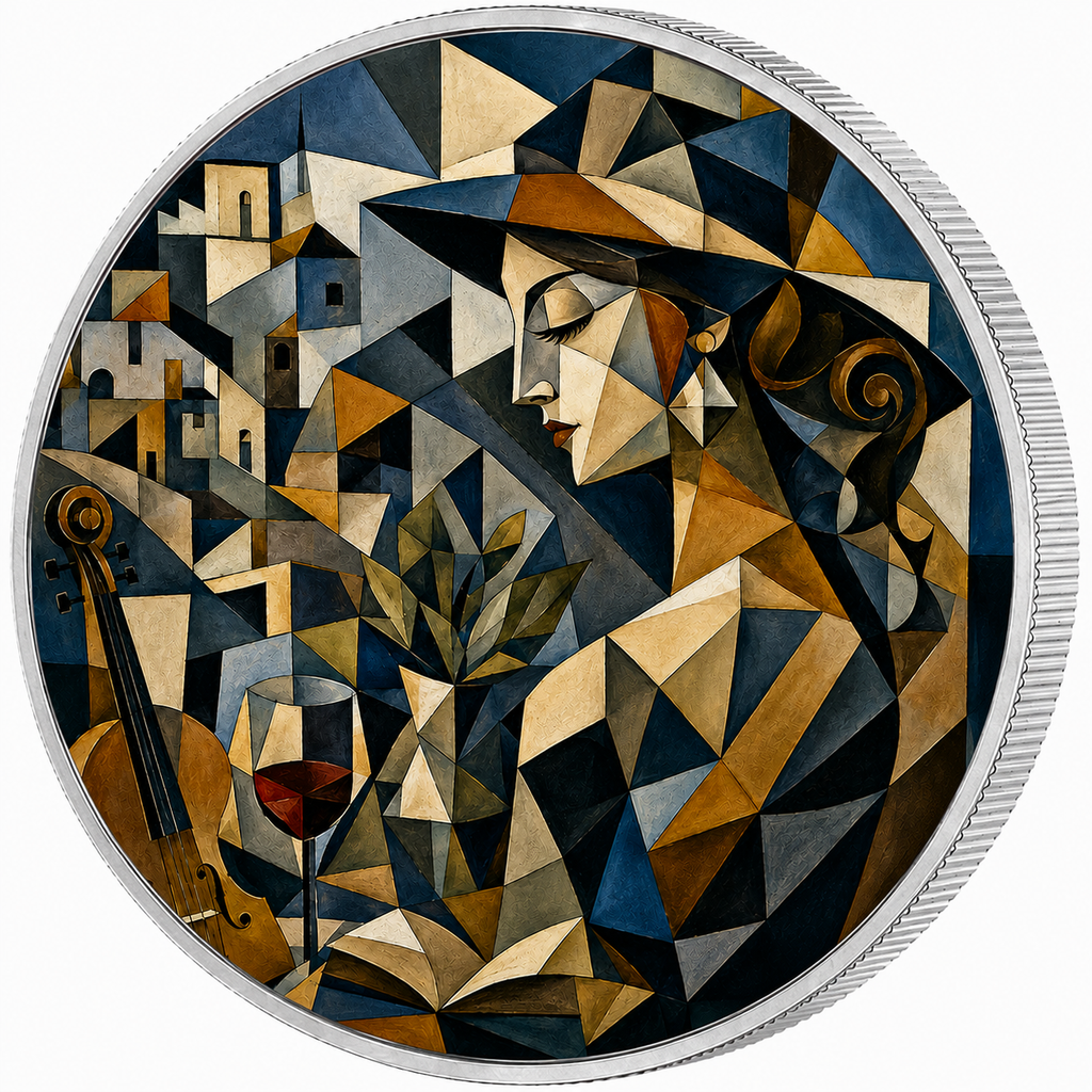Cubist Vision, Ag 999 — srebrny rant monety