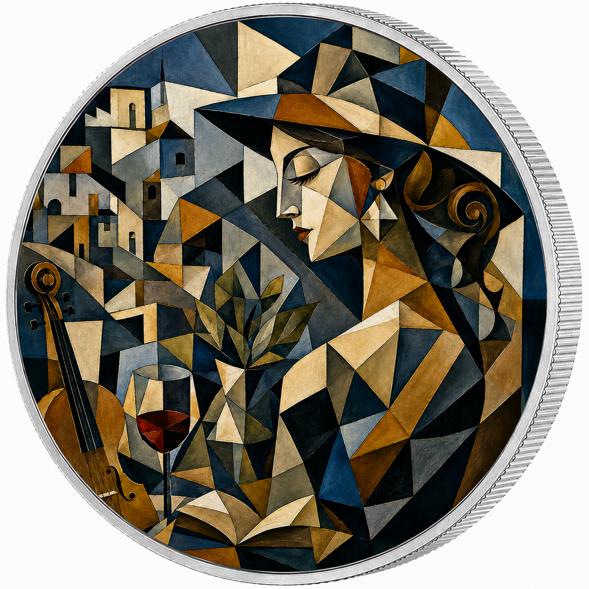 Cubist Vision, Ag 999 — srebrny rant monety