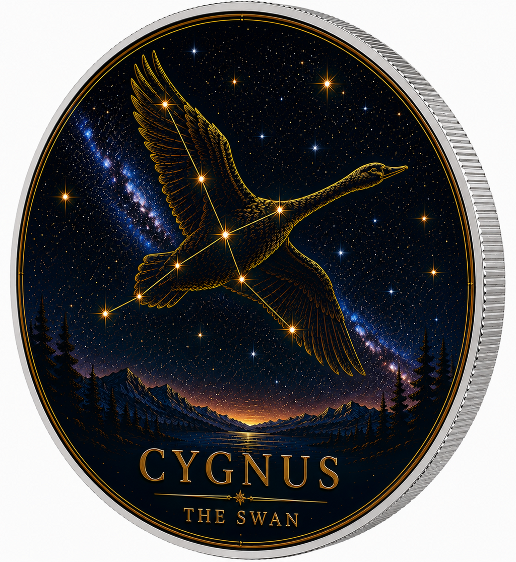 Cygnus, Ag 999 — srebrny rant monety