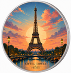 Eiffel Tower, Ag 999 — srebrny rant monety