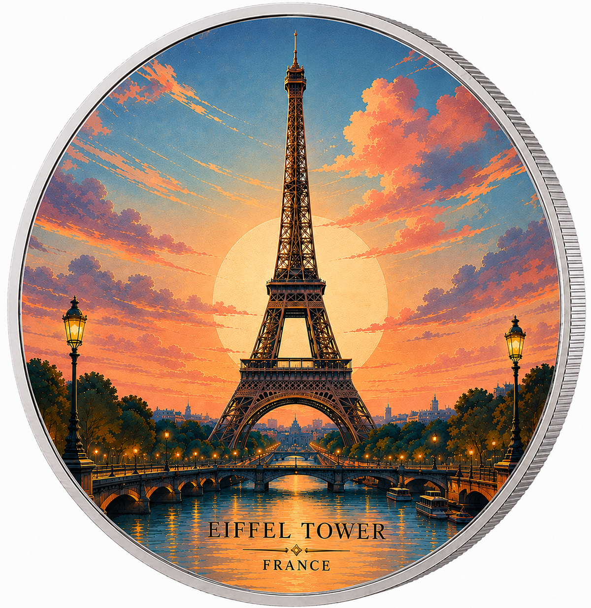 Eiffel Tower, Ag 999 — srebrny rant monety