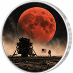 First Moon Landing, Ag 999 — srebrny rant monety