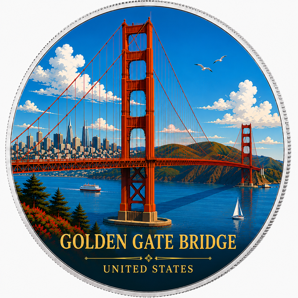 Golden Gate Bridge, Ag 999 — widok z przodu