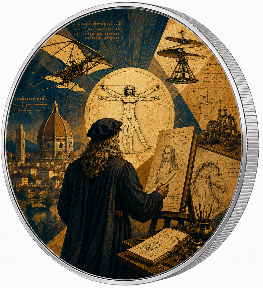 Leonardo's Vision, Ag 999 — srebrny rant monety