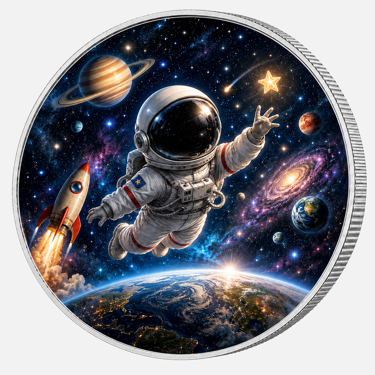 Little Astronaut, Ag 999 — srebrny rant monety