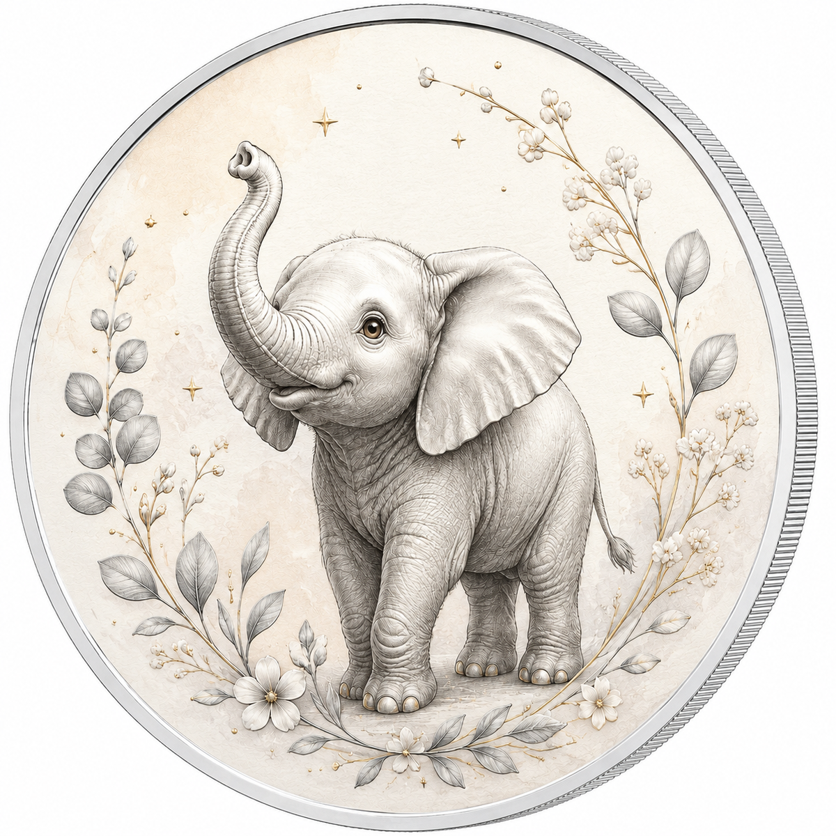 Little Lucky Elephant, Ag 999 — srebrny rant monety