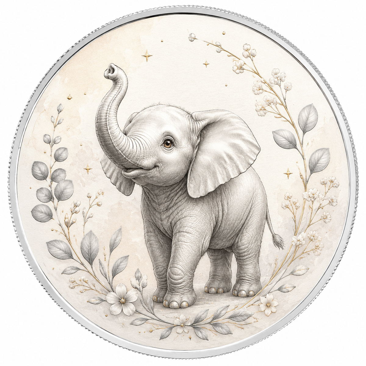 Little Lucky Elephant, Ag 999 — widok z przodu