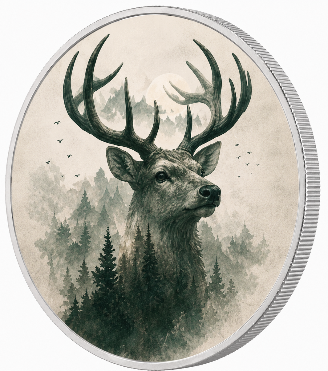 Majestic Stag, Ag 999 — srebrny rant monety