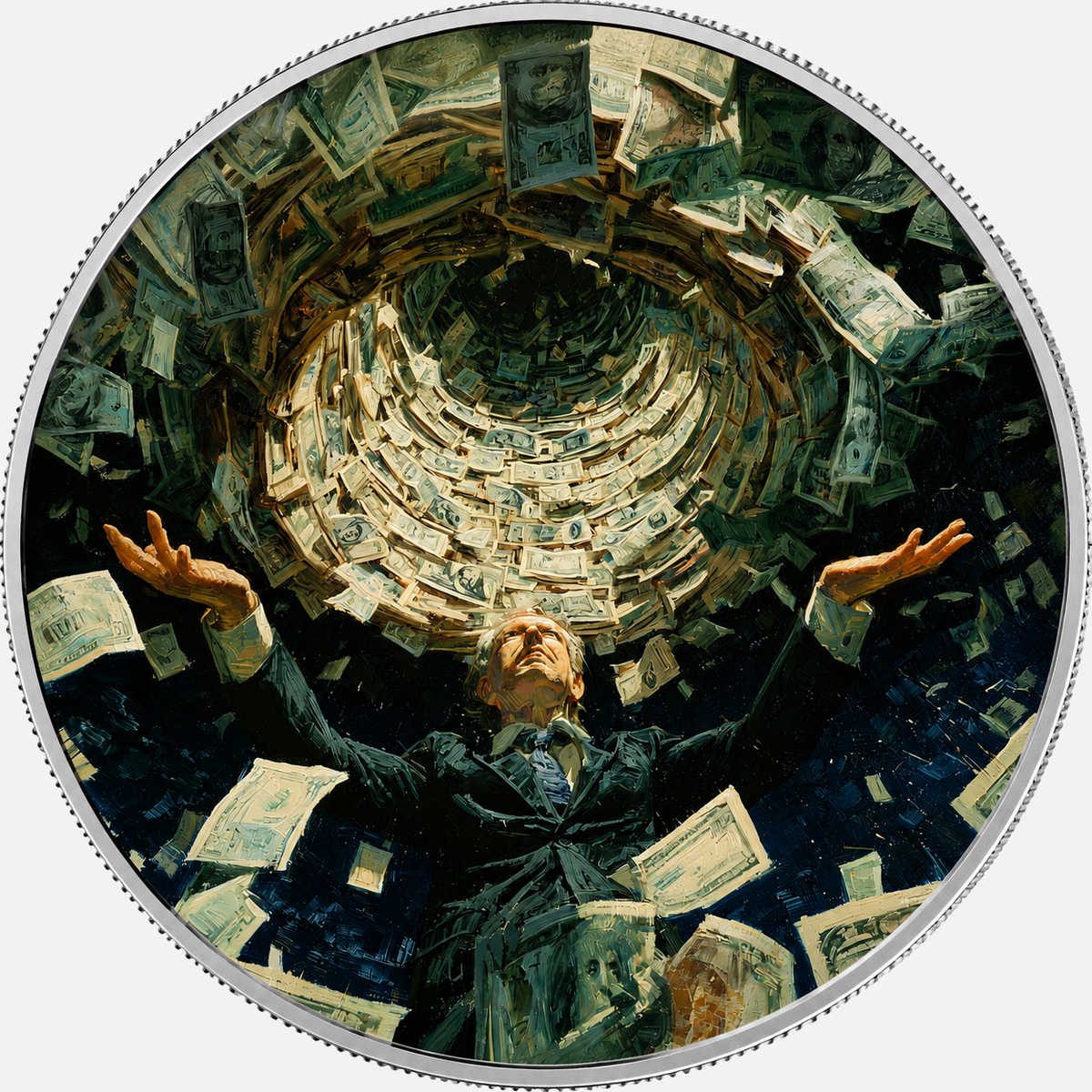 Money Vortex, Ag 999 — widok z przodu