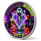 Neon Halloween, Ag 999 — moneta pod kątem