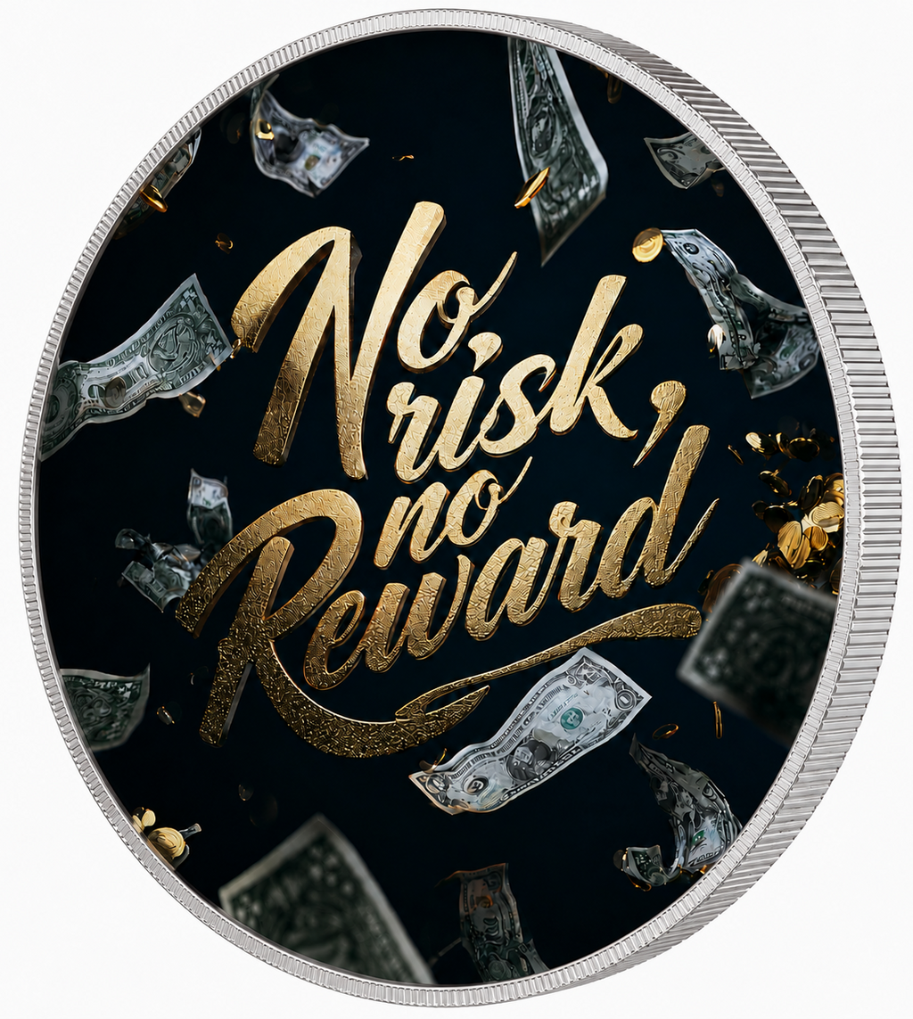 No Risk, No Reward, Ag 999 — srebrny rant monety