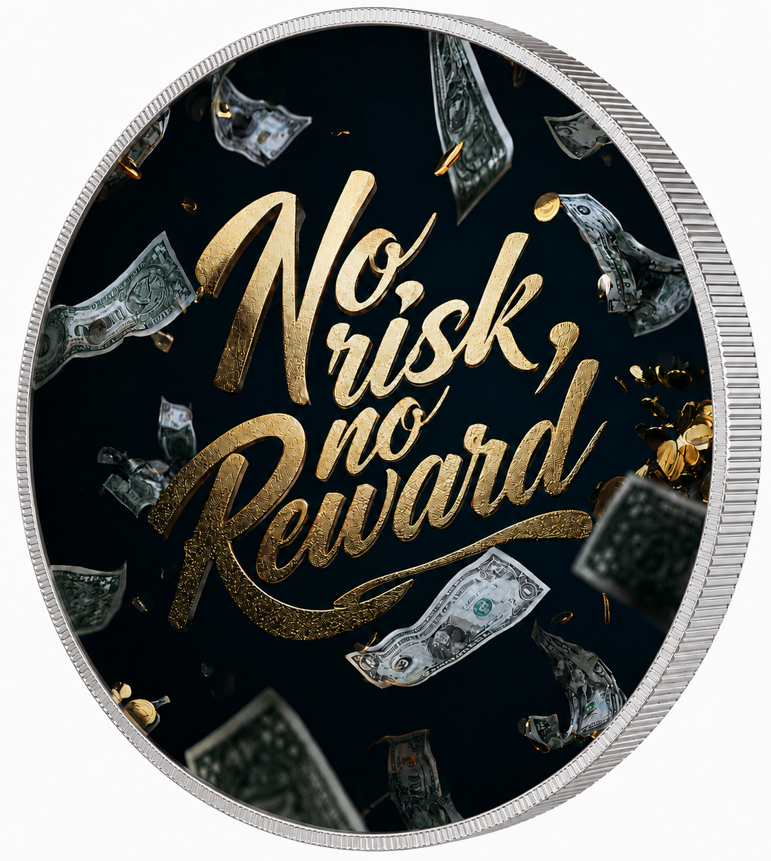 No Risk, No Reward, Ag 999 — srebrny rant monety