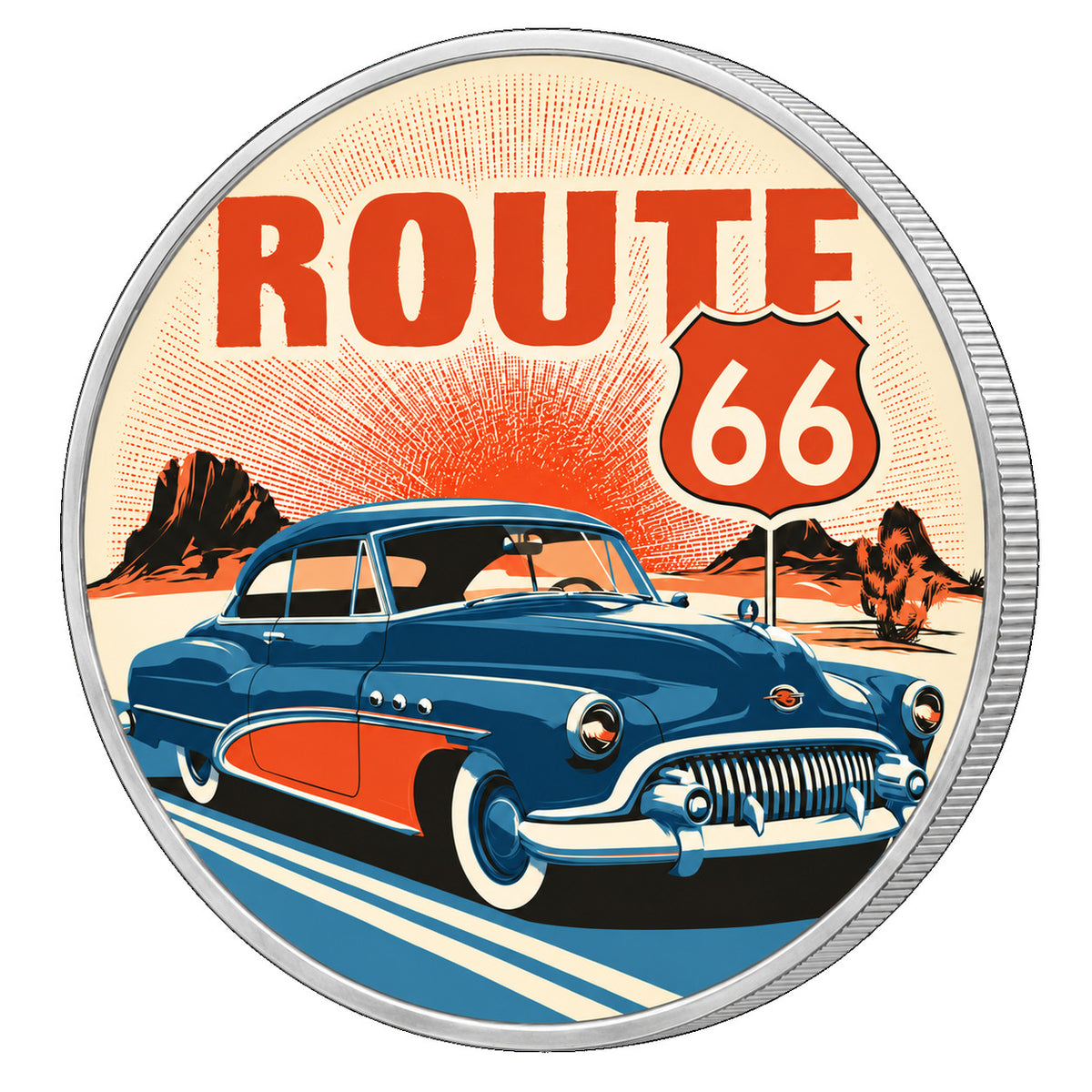 Route 66, Ag 999 — srebrny rant monety