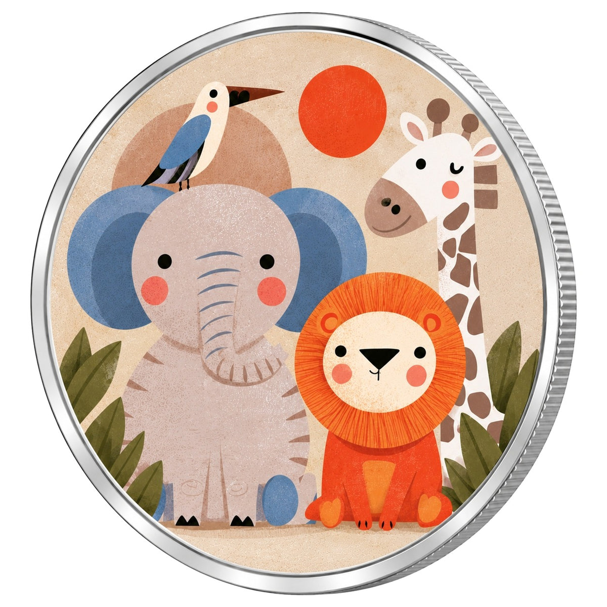Przyjaciele z Safari, Ag 999 — srebrny rant monety