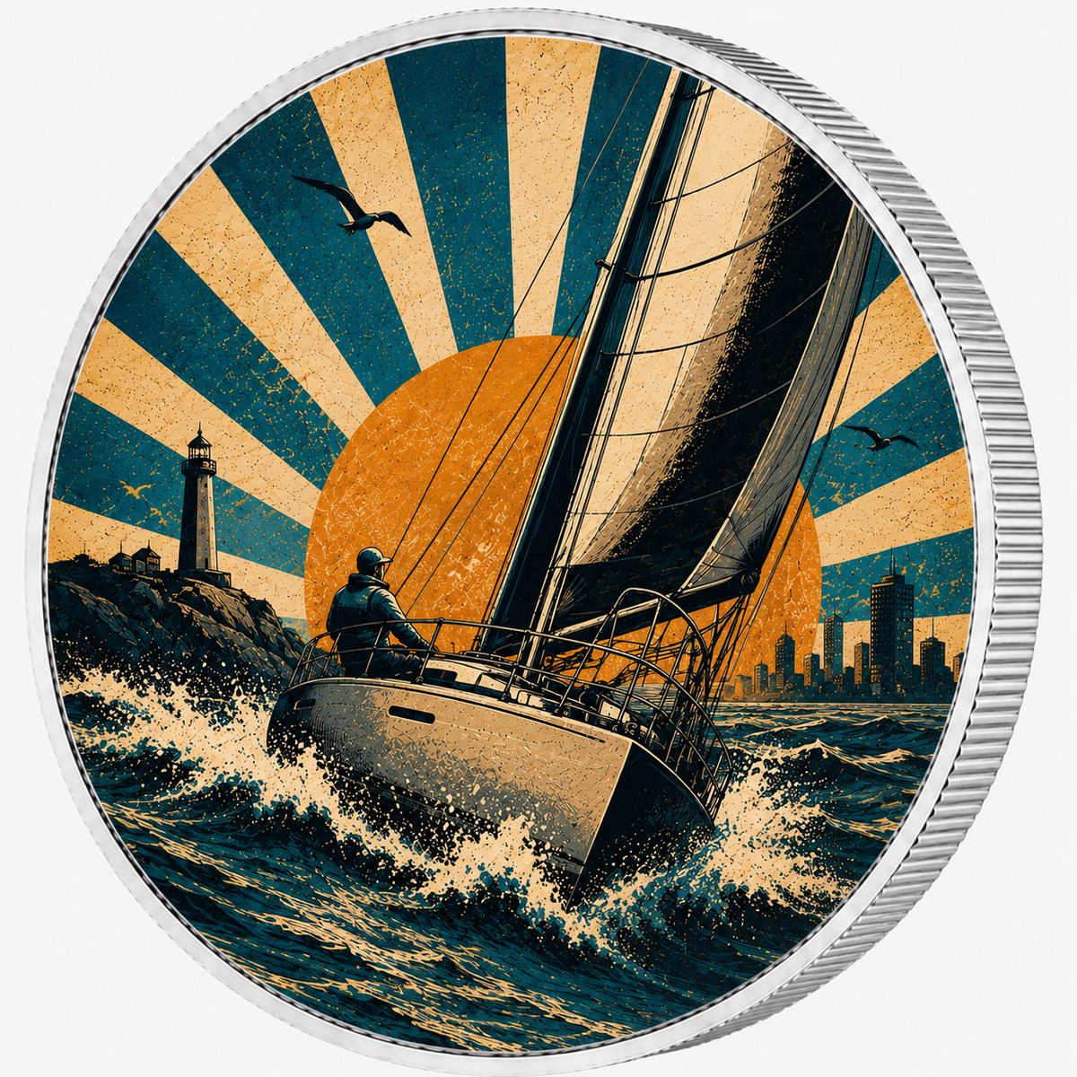 Sail Beyond, Ag 999 — srebrny rant monety