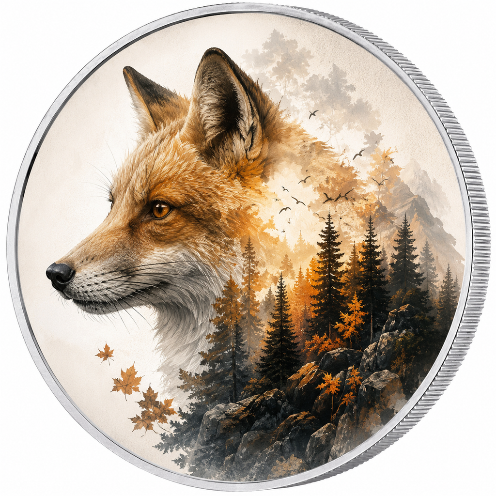 Silent Fox, Ag 999 — srebrny rant monety