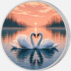 Swans of Love, Ag 999 — srebrny rant monety