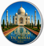 Taj Mahal, Ag 999 — srebrny rant monety