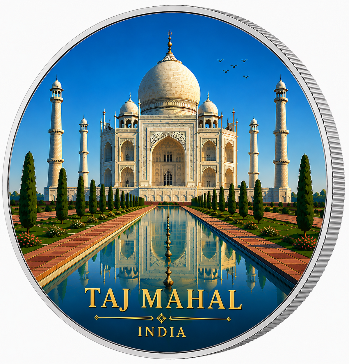 Taj Mahal, Ag 999 — srebrny rant monety