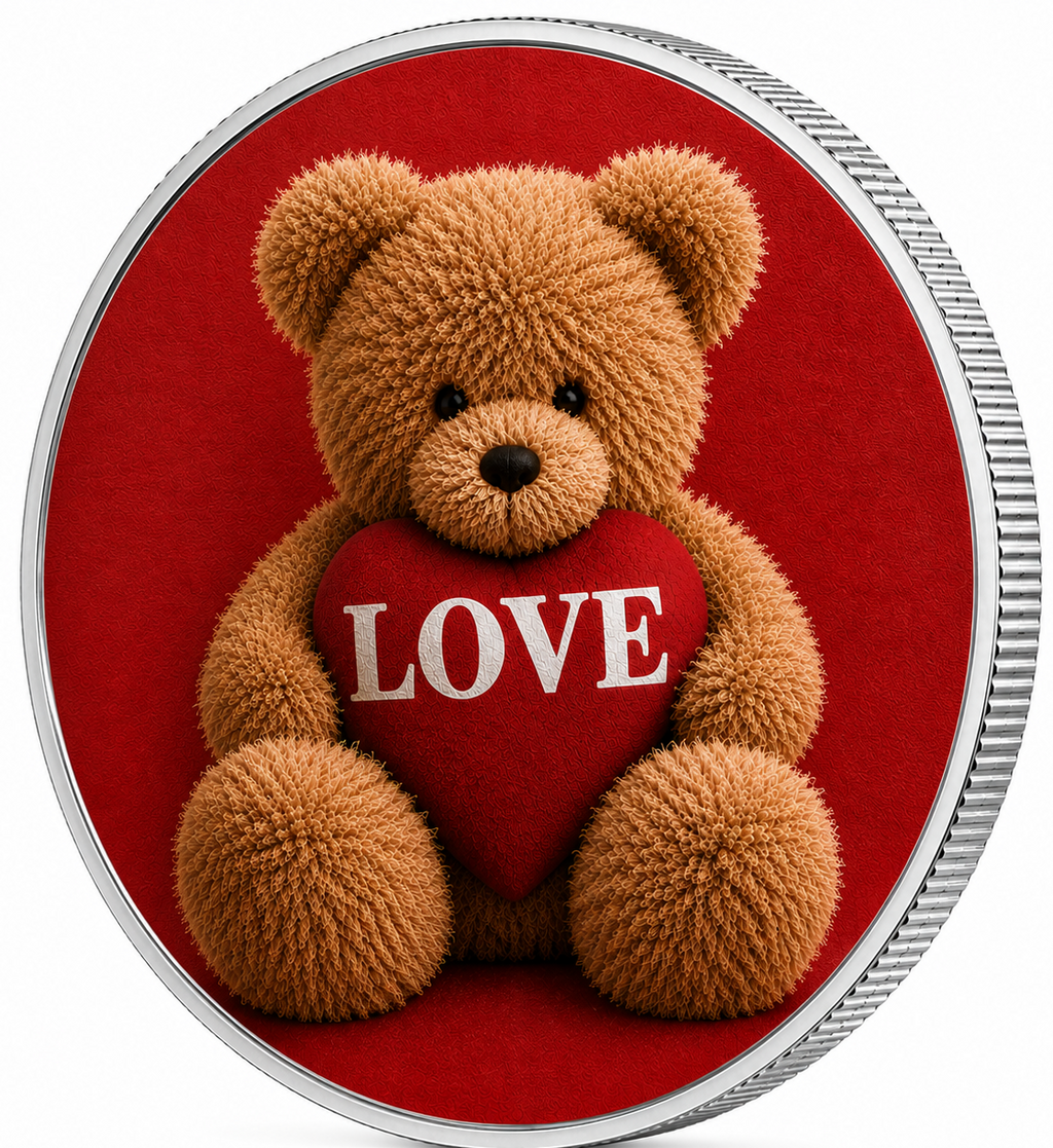 Teddy Love, Ag 999 — srebrny rant monety
