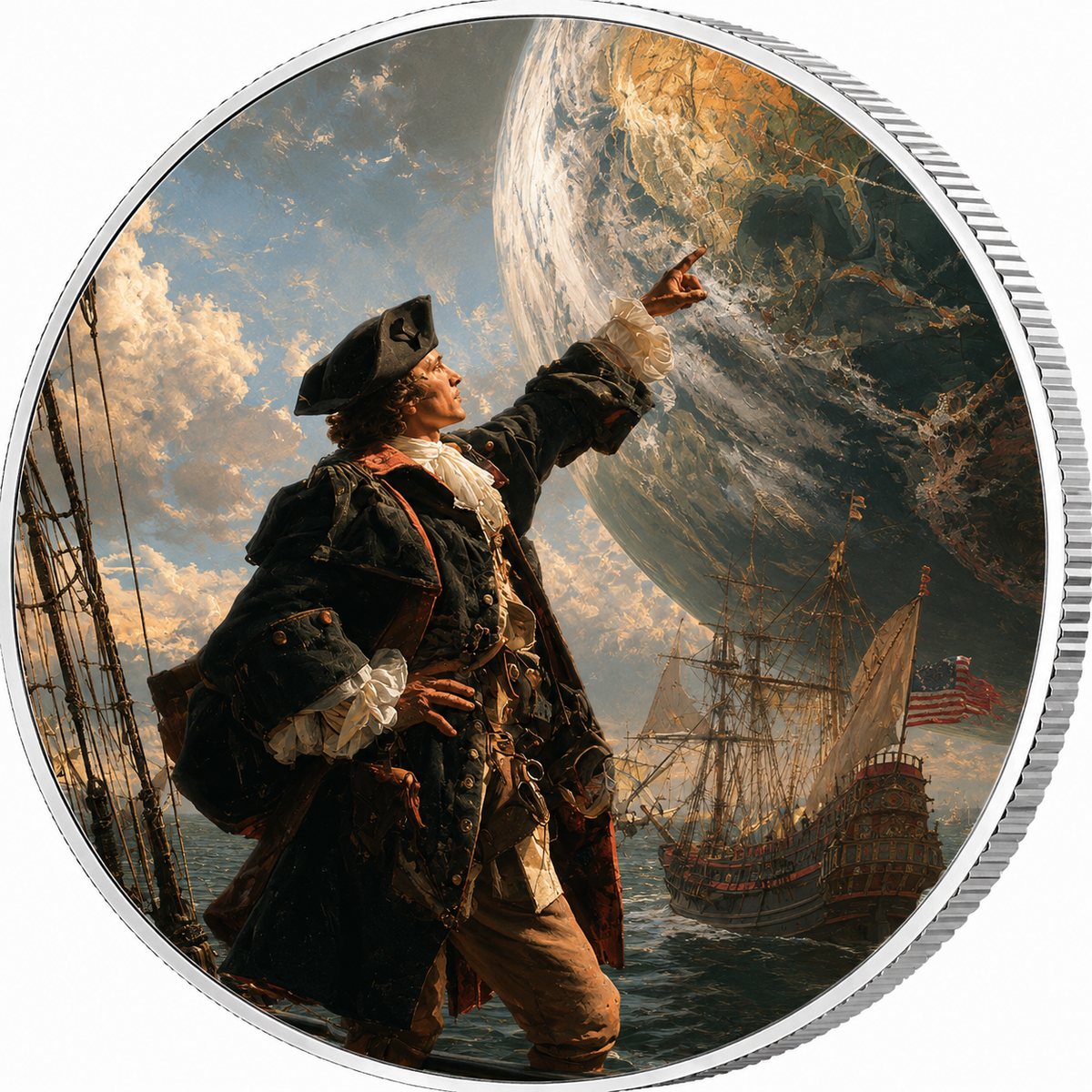 The Discovery of America, Ag 999 — srebrny rant monety