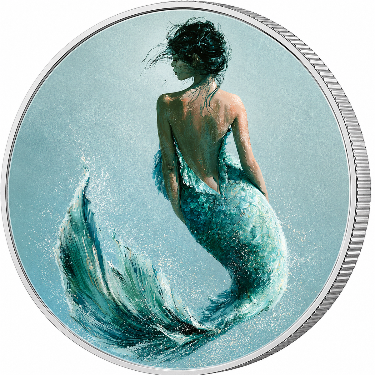 The Mermaid, Ag 999 — srebrny rant monety