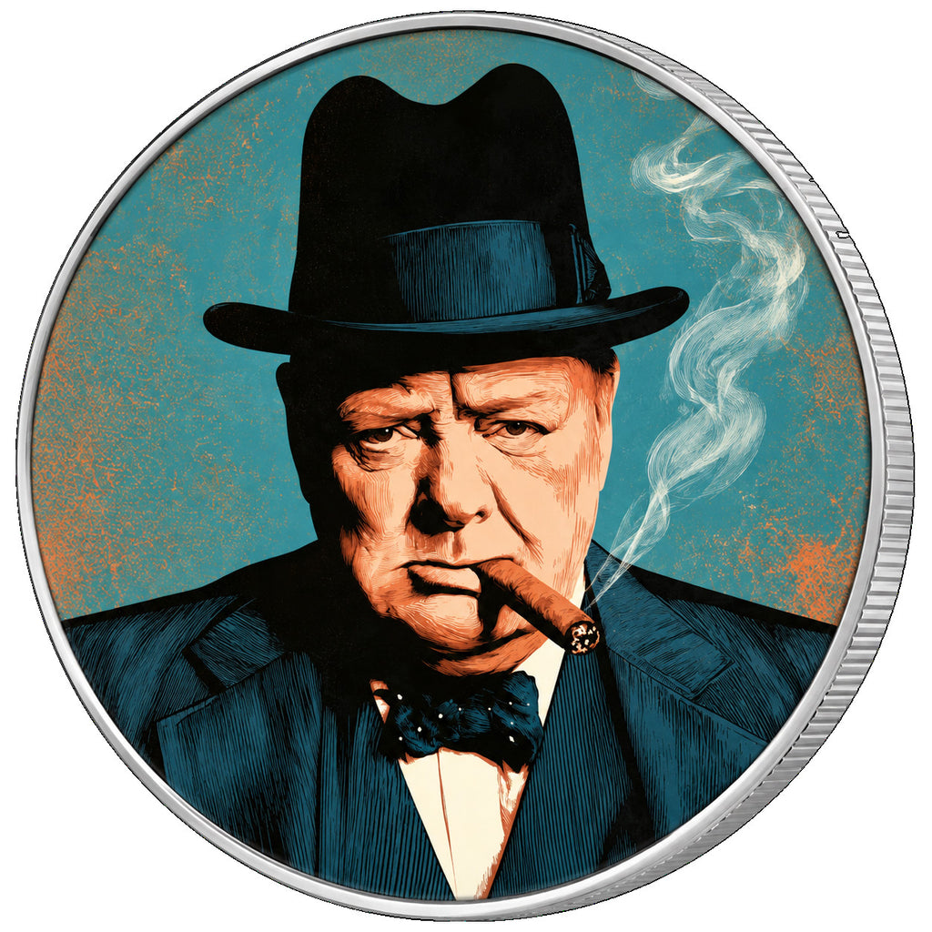 Winston Churchill, Ag 999 — srebrny rant monety