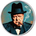 Winston Churchill, Ag 999 — srebrny rant monety